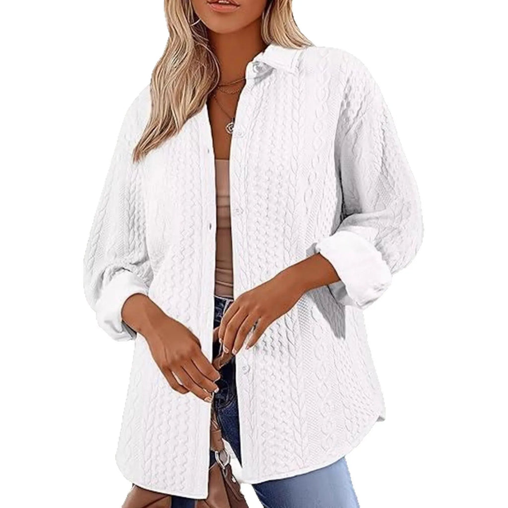 Women's solid colour long-sleeved knitted cardigan in black, shown on a hanger