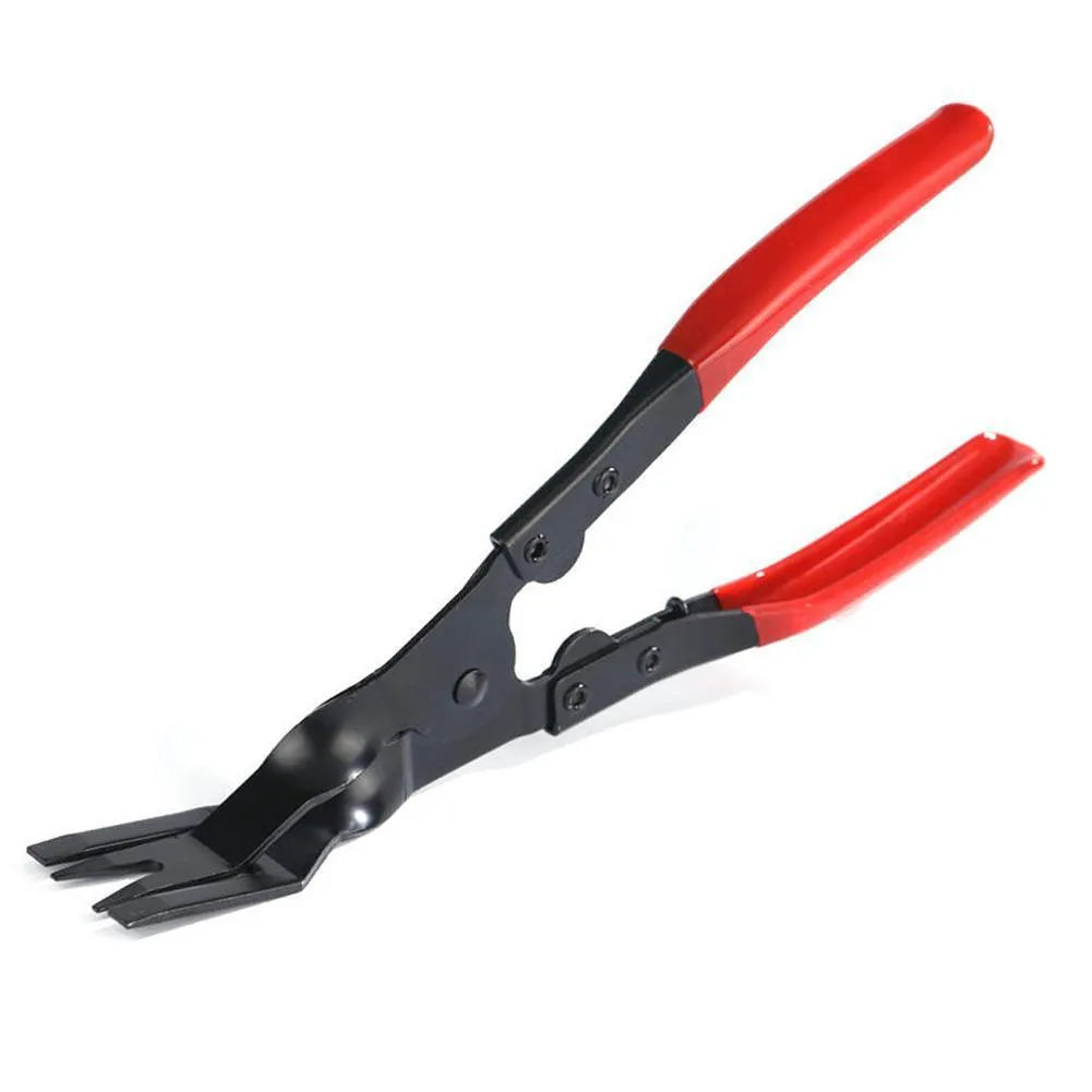 Blue steel car interior clip removal pliers tool showing 235mm length