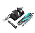 Black nylon outdoor pet training waist bag set with dog leash and collar for hands-free walking