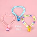 Macaron candy colour plastic pet collar for cats dogs rabbits on a white background