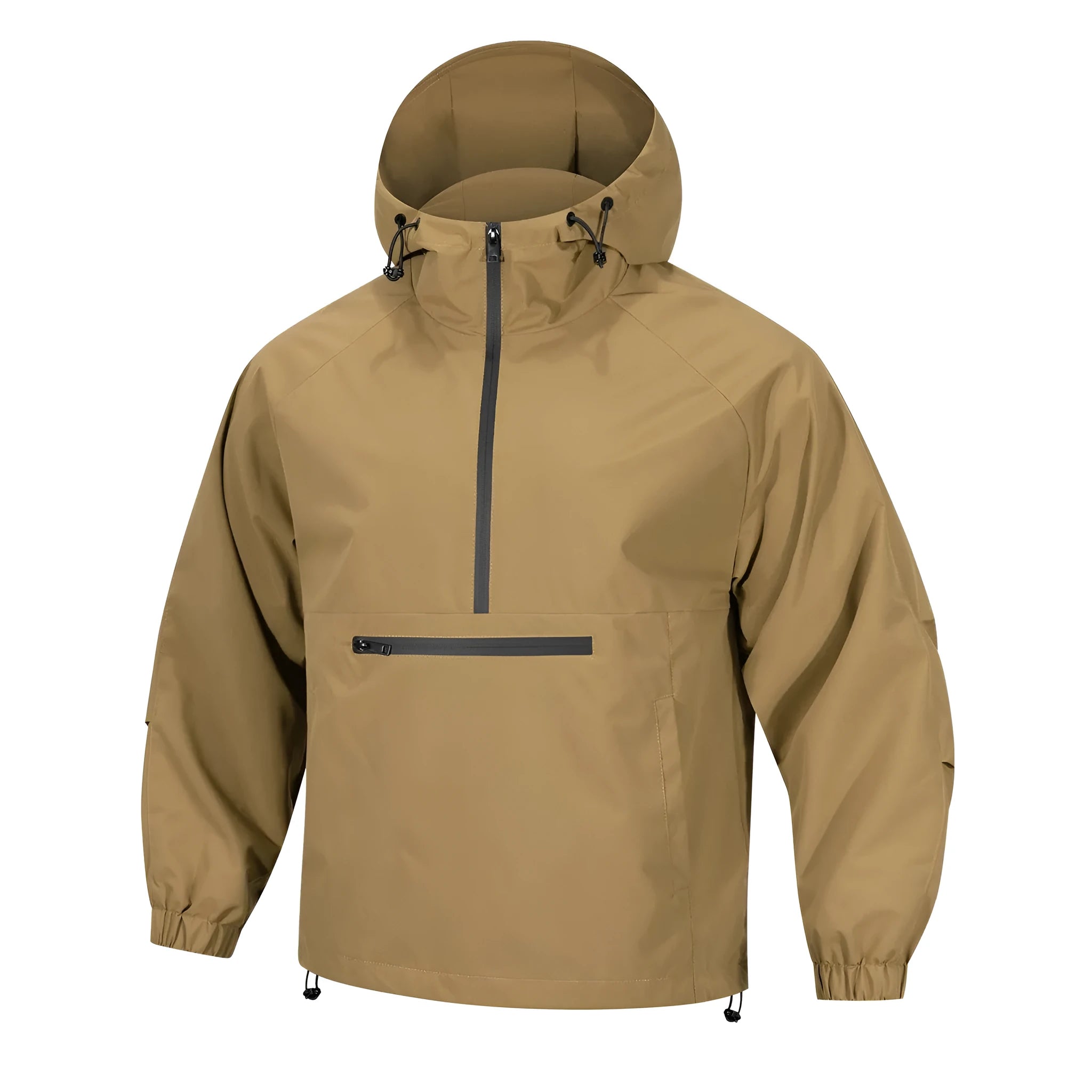 Men's loose half-zip hooded corduroy sweater jacket in Korean style with rabbit fur composition