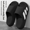 EVA platform slippers with injection moulded sole and letter design in two-tone colour options