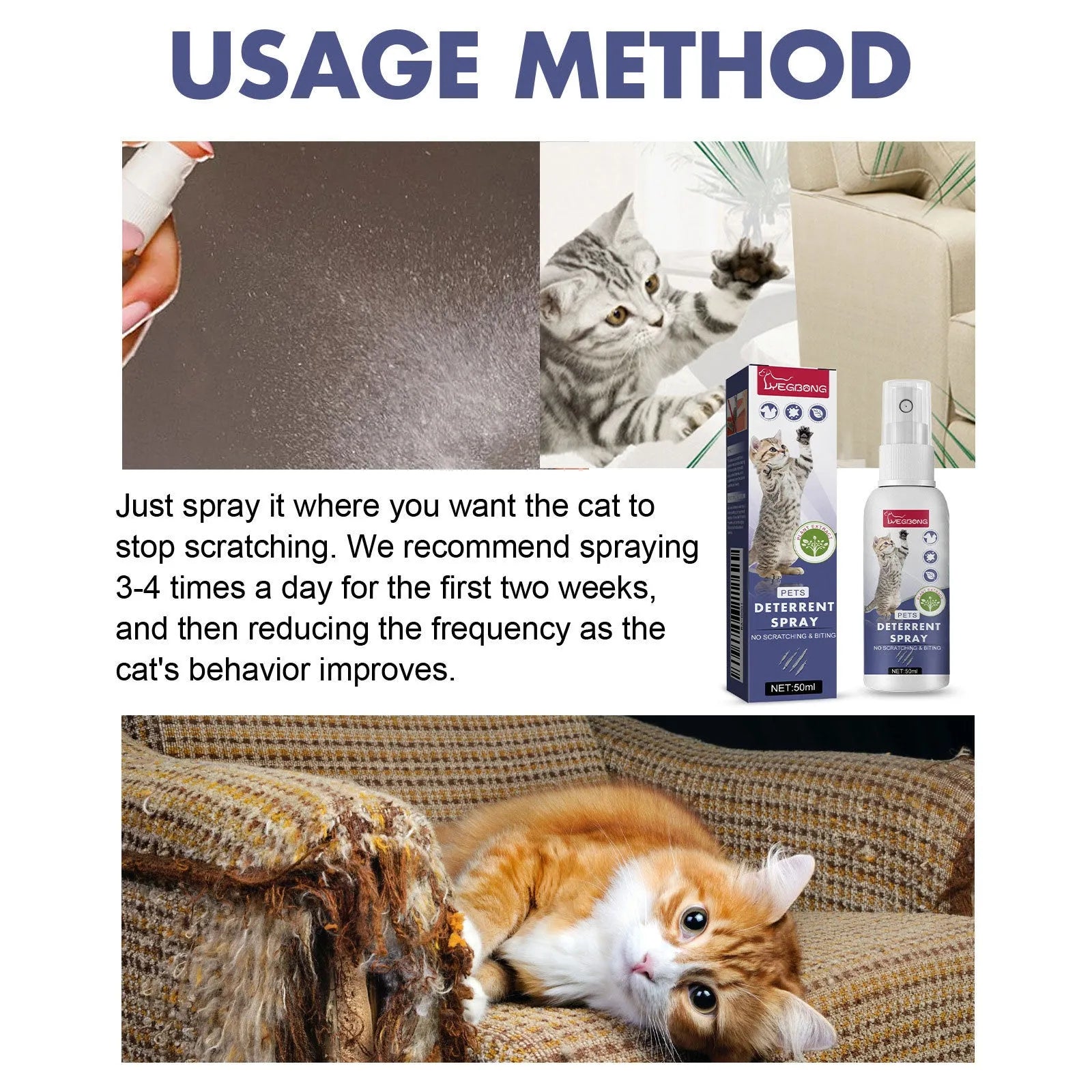 50ml bottle of pet anti-scratch deterrent spray in a box