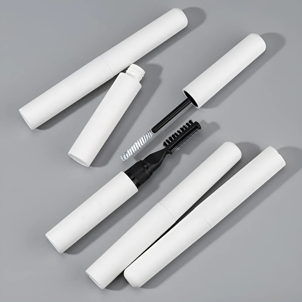 Eyebrow brush and liquid set for natural wild eyebrow styles in pink and white options