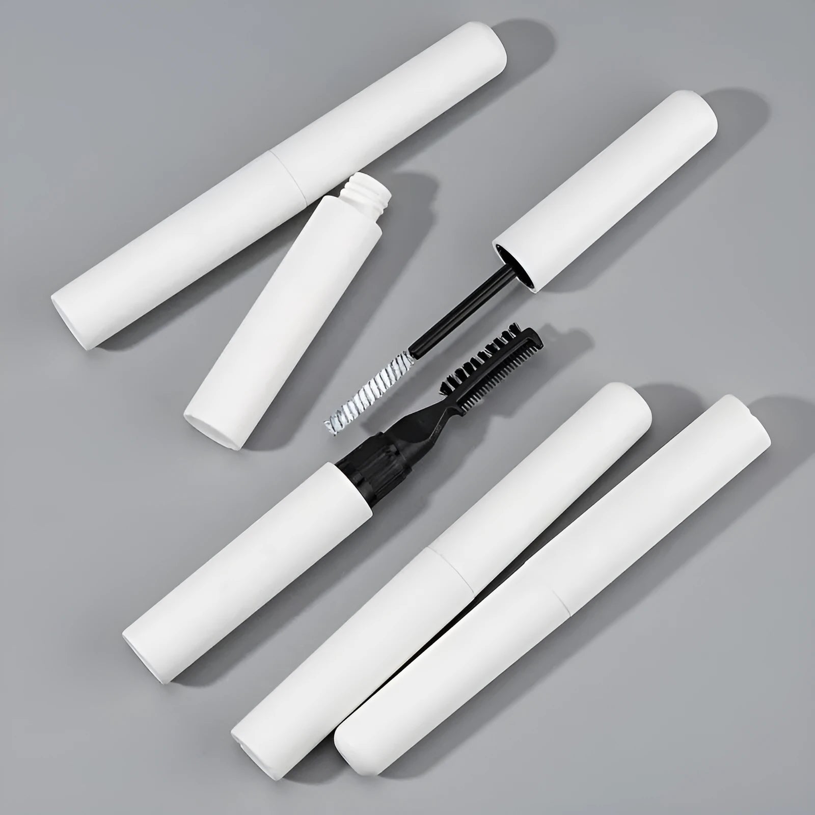 Eyebrow brush and liquid set for natural wild eyebrow styles in pink and white options