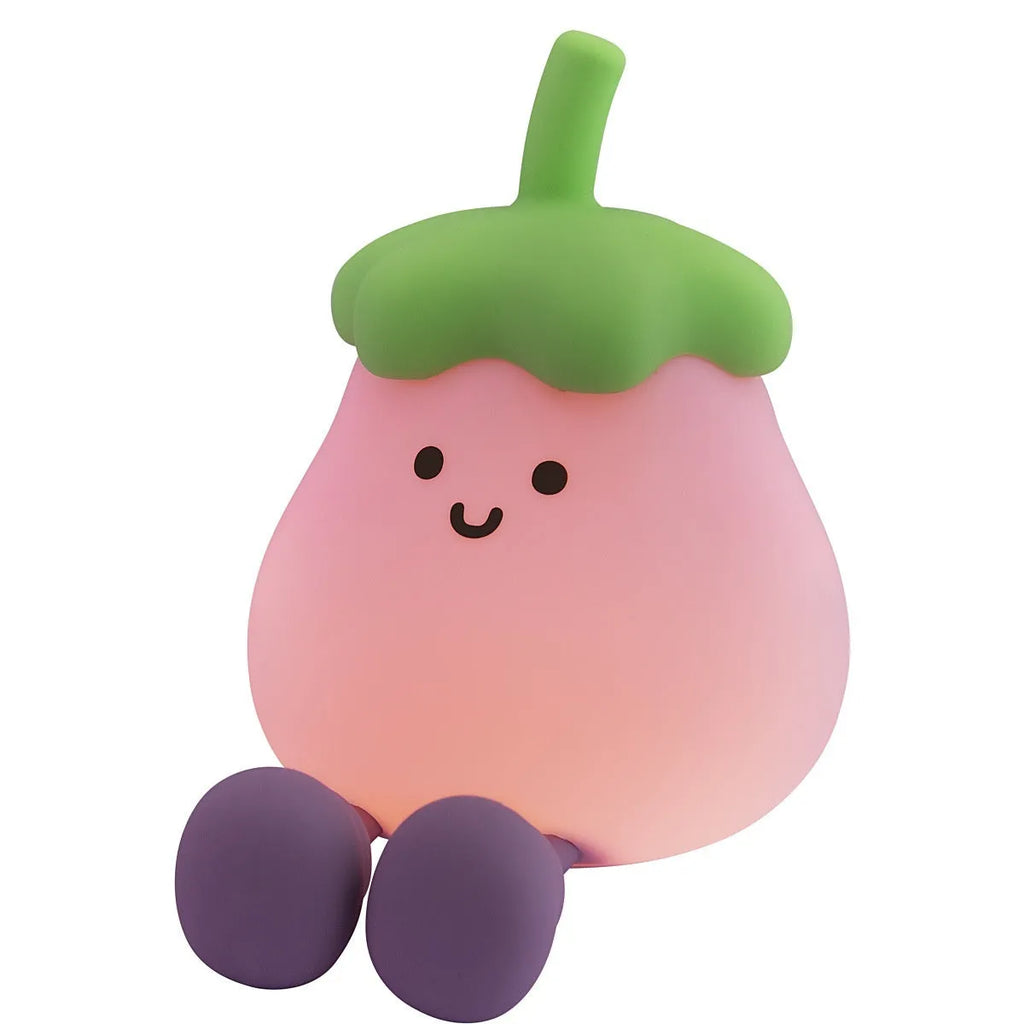 Cartoon eggplant shaped small night lamp with soft yellow light, 1200mAh