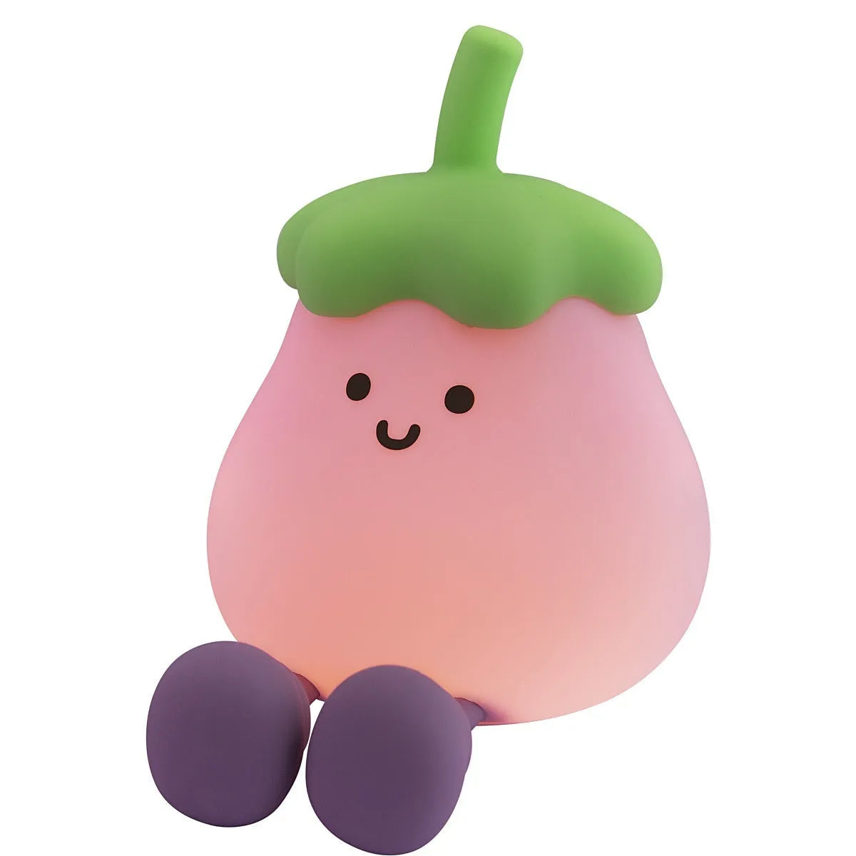 Cartoon eggplant shaped small night lamp with soft yellow light, 1200mAh