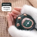 USB hand warmer with digital display in charming blue, portable mini heating pad