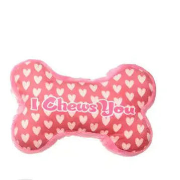 Dog plush tooth cleaning toy in bone powder colour with bite-resistant construction