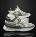 Men's woven mesh platform sneakers in Korean style with flat heel and round toe design