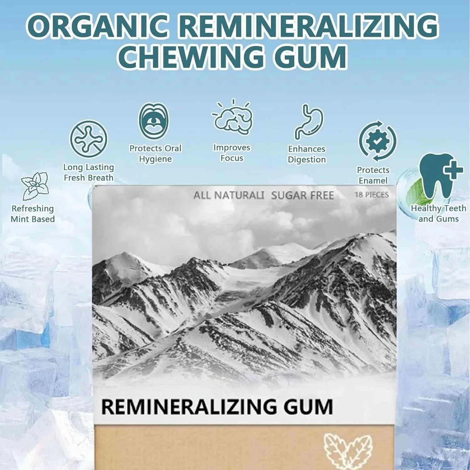 Box of 18 frankincense mint chewable digestive supplement tablets