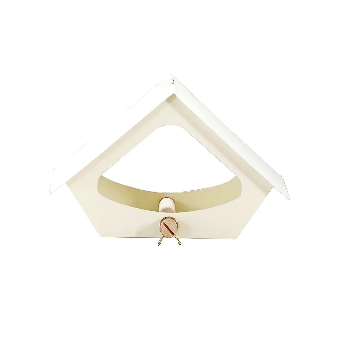 European-style iron bird nest feeder with anti-rain roof in modern simple design for garden decoration.