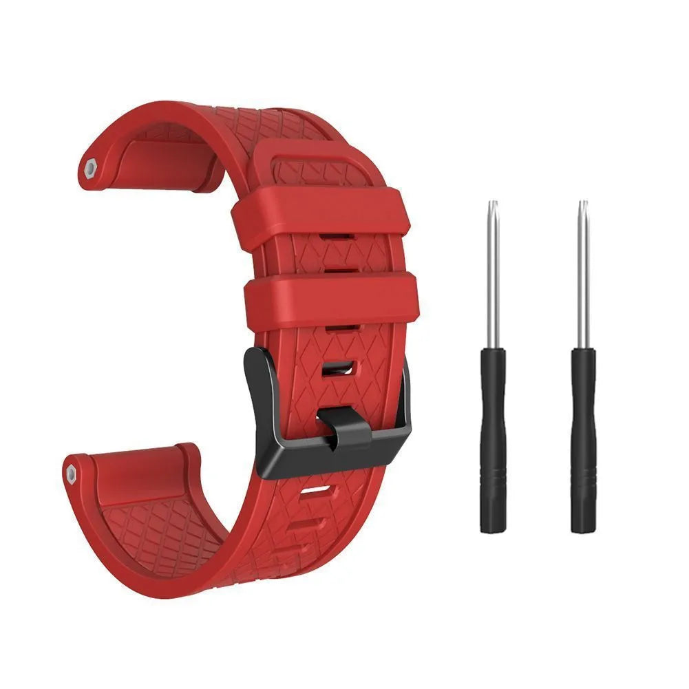 Jiaming compatible 26mm silicone sports watch strap shown in multiple colour options
