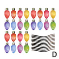 Christmas magnetic light bulb reflective set with 24 bulbs and 12 wires for car and refrigerator decoration