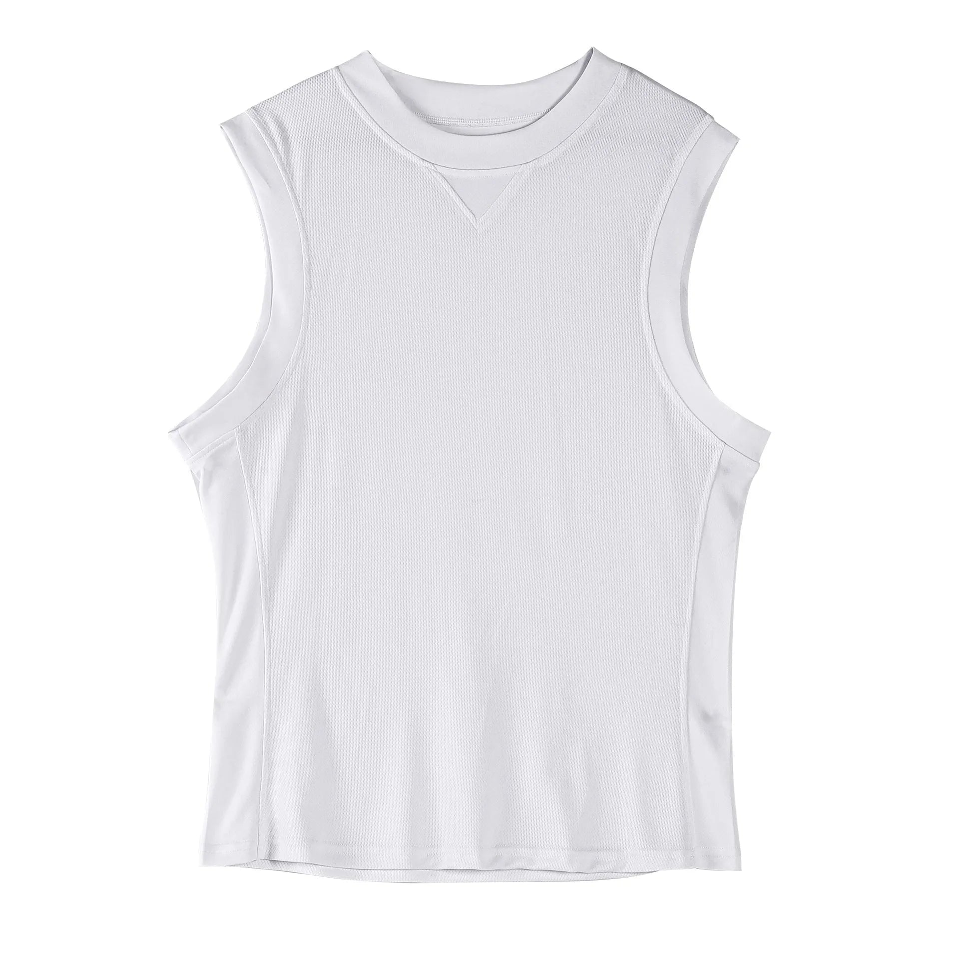 Men's loose-fit sports vest in white and black colours for summer wear