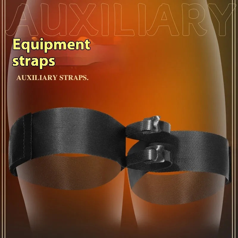 Black knitted adult toy strap for securing sensual accessories