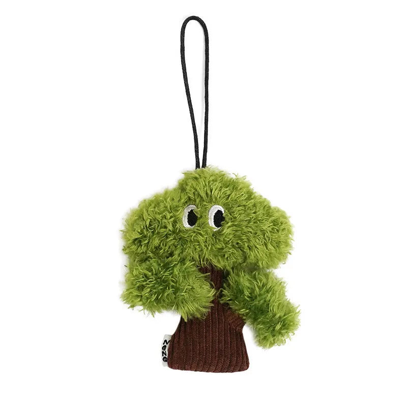 Green pine tree cat toy with mint filling and tease stick