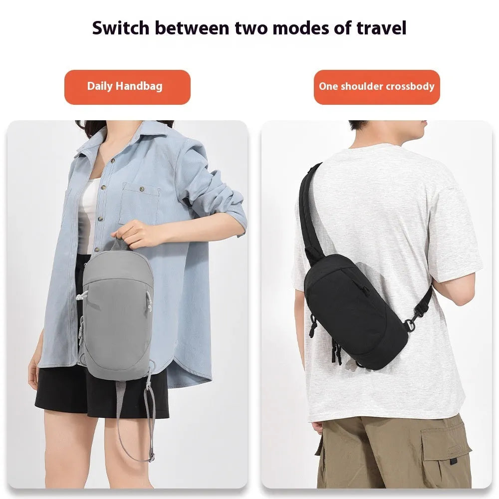 Girls outdoor nylon crossbody bag with mobile phone compartment in six colour options