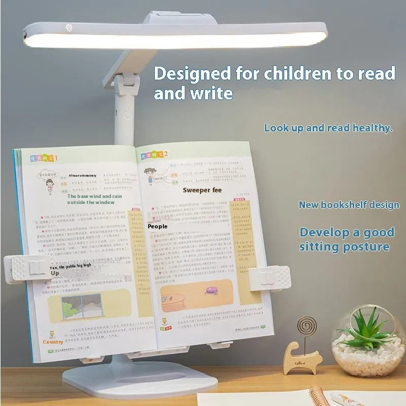 Adjustable reading table lamp with three-speed colour temperature control and USB charging capability