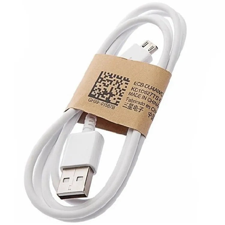 Android Micro USB data charging cable black white 1 metre length