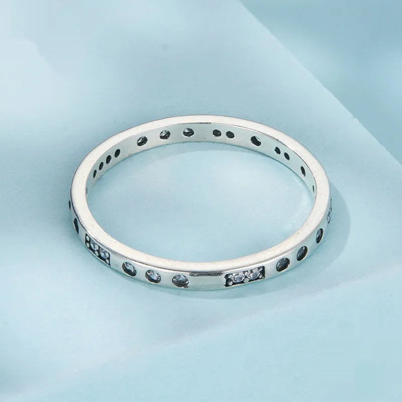 Silver I love you ring with moss password engraving and oxidised black finish