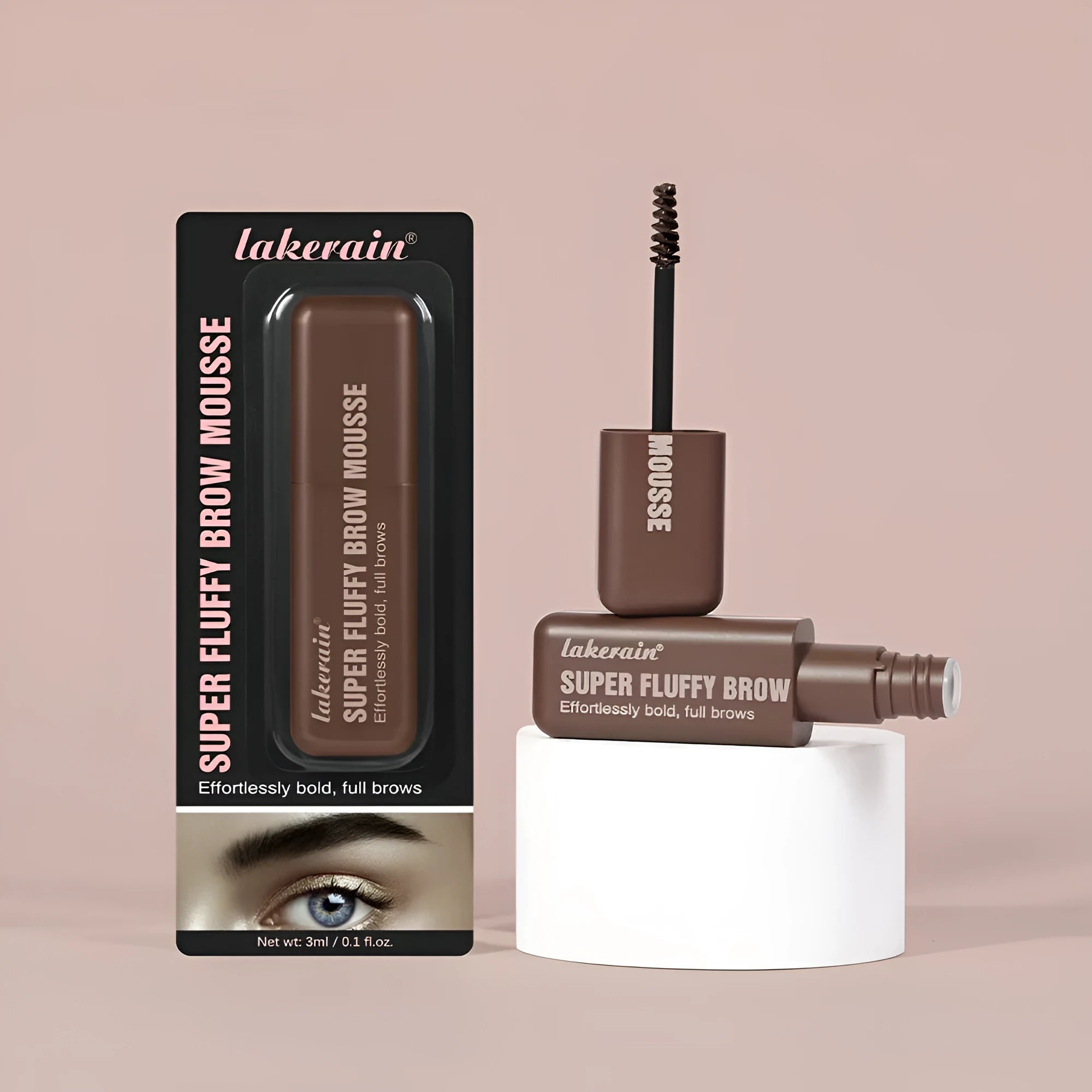 Eyebrow cream mousse for three-dimensional shaping in brown and black shades
