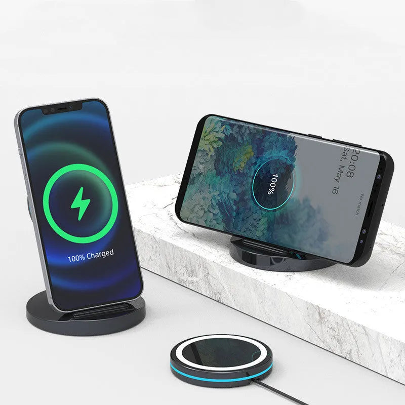 Apple-compatible magnetic wireless charger folding stand for iPhone 12 with 3-in-1 design