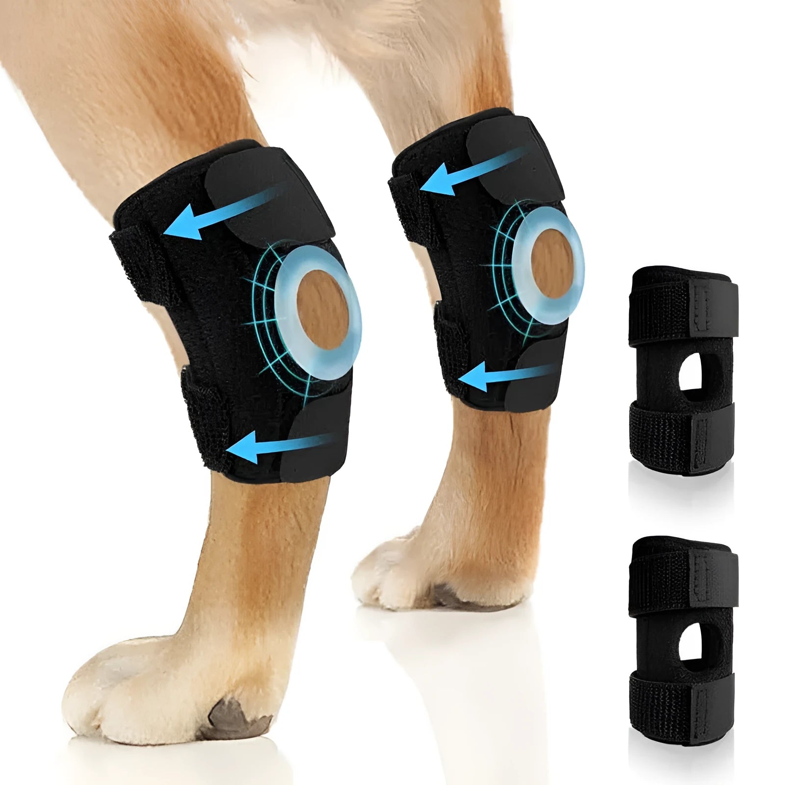 Black polyester pet leg guard for ACL rehabilitation and joint dislocation protection