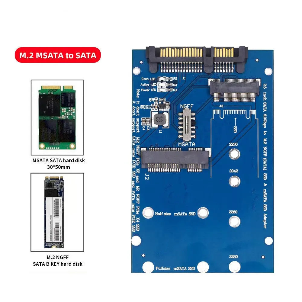 SATA3 to M.2 NGFF SSD conversion adapter card in black or blue colour options