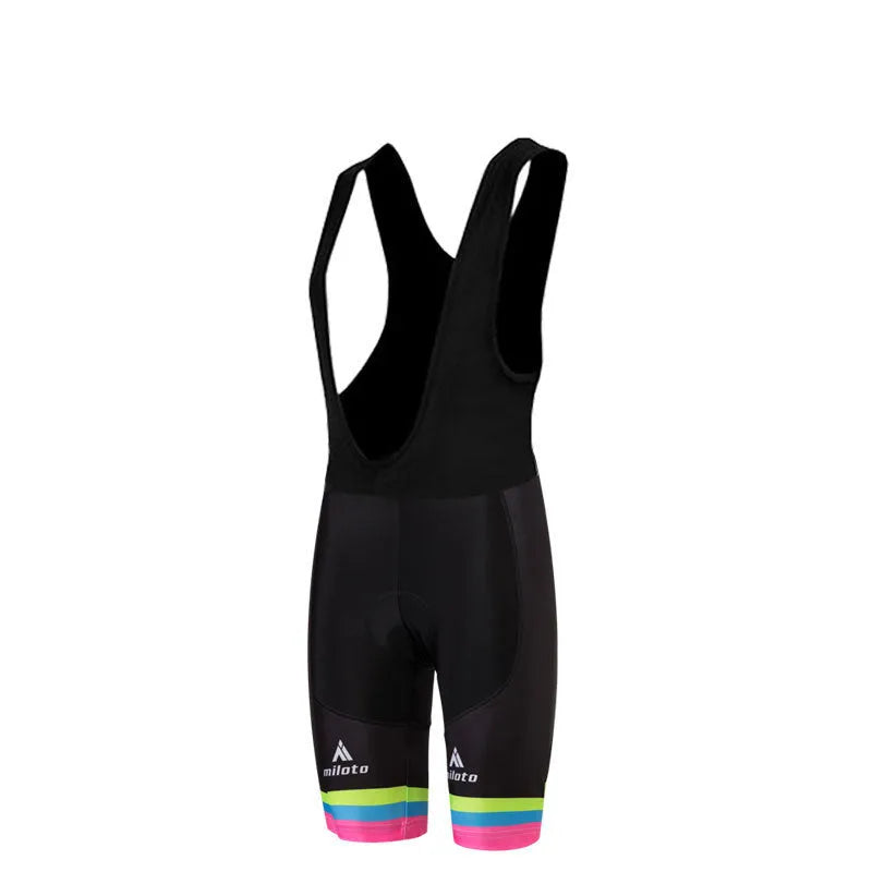 Falina Flamboyant men's summer cycling kit in black including top and shorts with moisture wicking polyester fabric