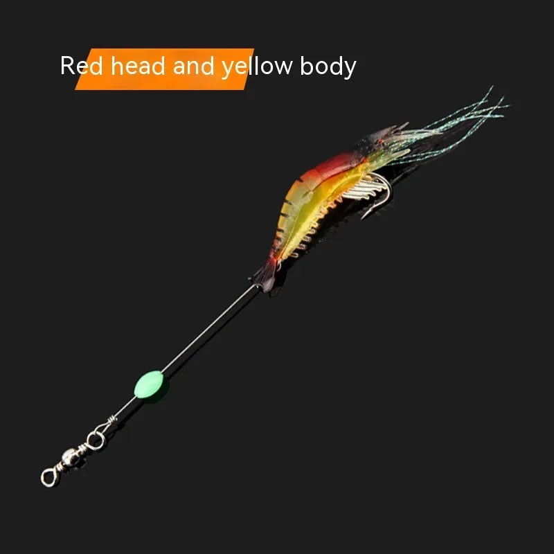 Luer soft fishing lure with hook in six colour options including luminous patterns