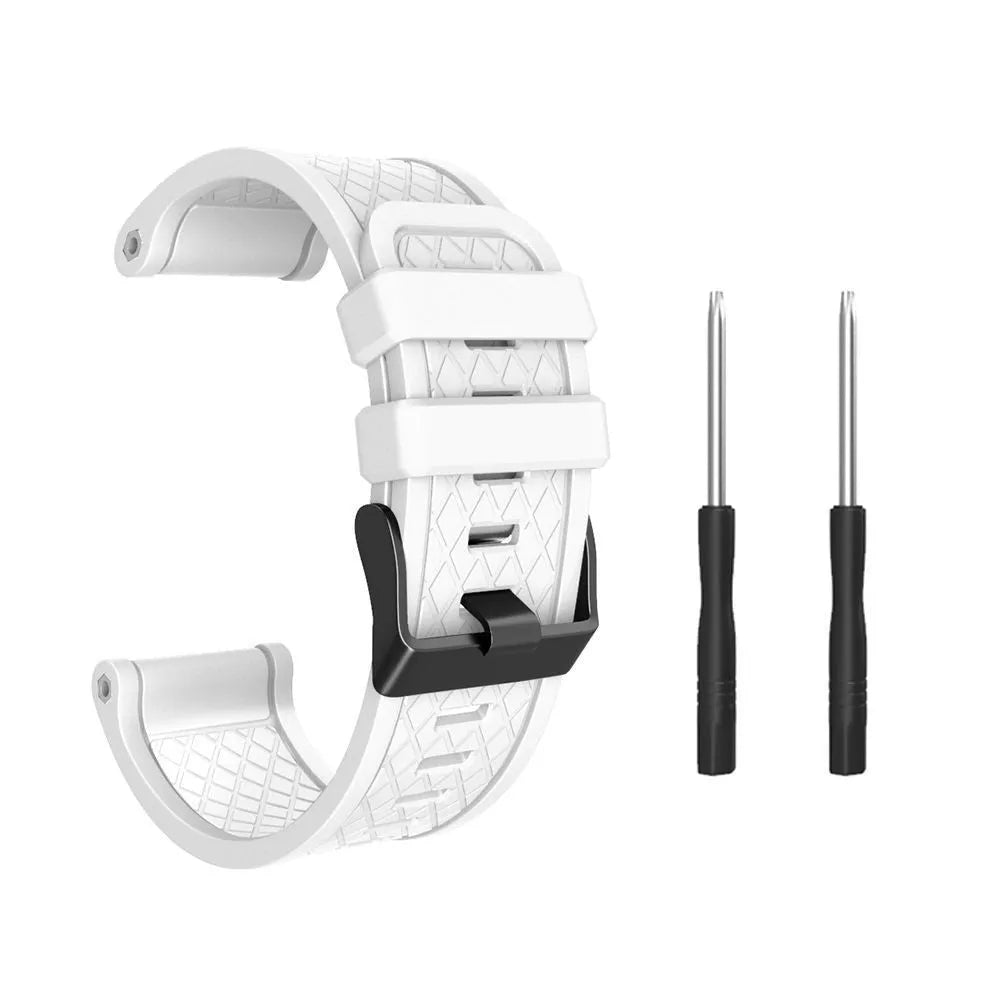 Jiaming compatible 26mm silicone sports watch strap shown in multiple colour options