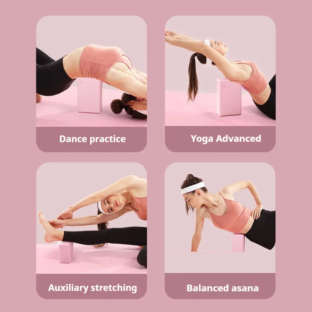 EVA yoga block with hexagonal ridges in solid colour for fitness training
