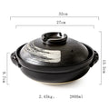 Ceramic clay pot rice casserole with lid, 8cm depth, uncoated interior for gas stove cooking