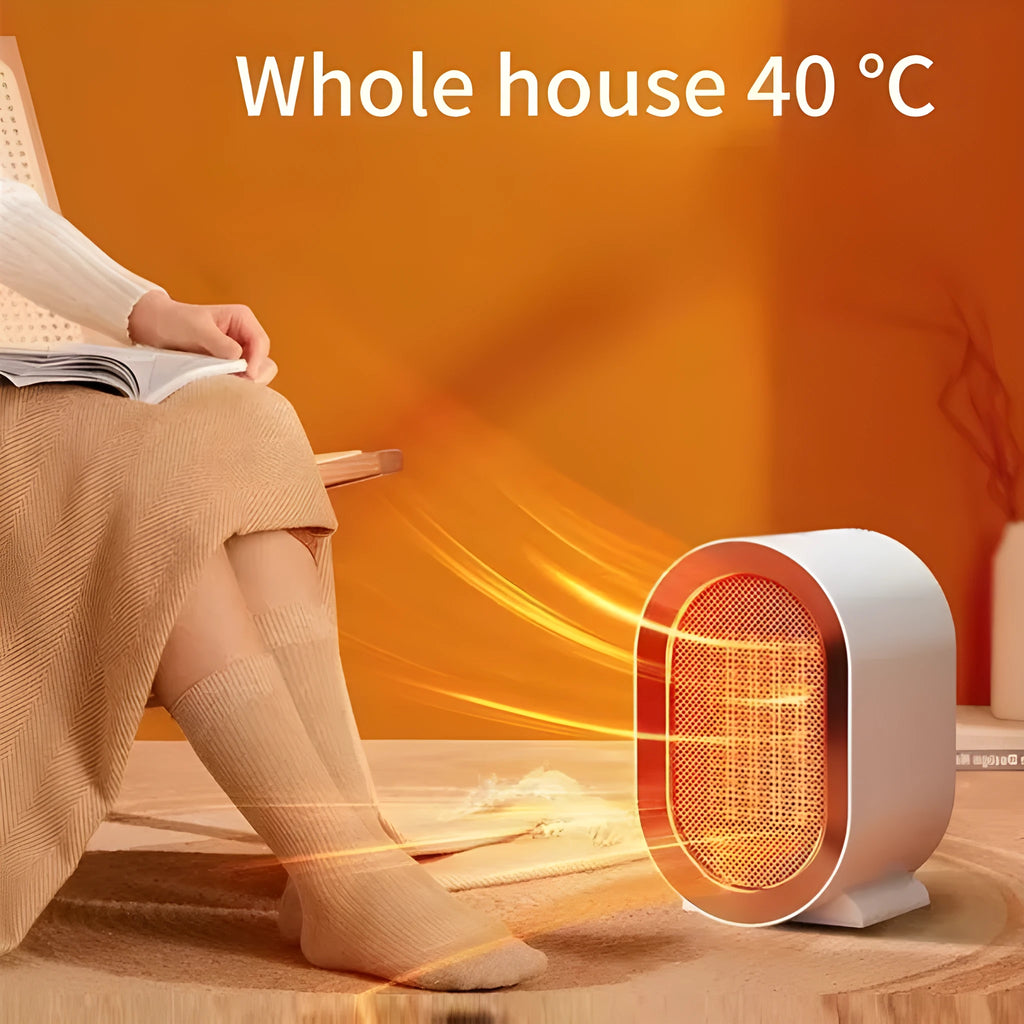 Desktop electric ceramic heater with mechanical controls and fan vent