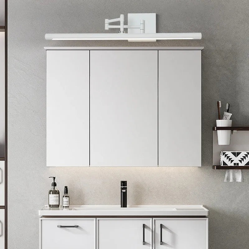 Modern simple style LED illuminated bathroom mirror cabinet in Sand Black or Sand White finish.