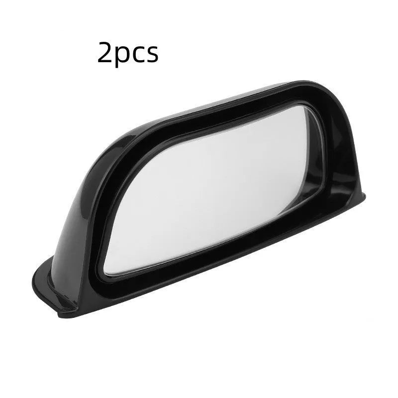 Universal wide angle car rearview mirror with two-row design and black printing