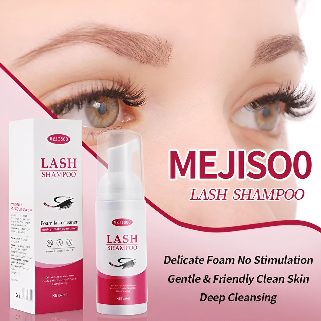 60ml lash shampoo mousse bottle for eyelash cleaning, 3.7cm diameter