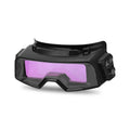 Black automatic darkening welding mask with adjustable shade range and 122.5x35mm viewing area