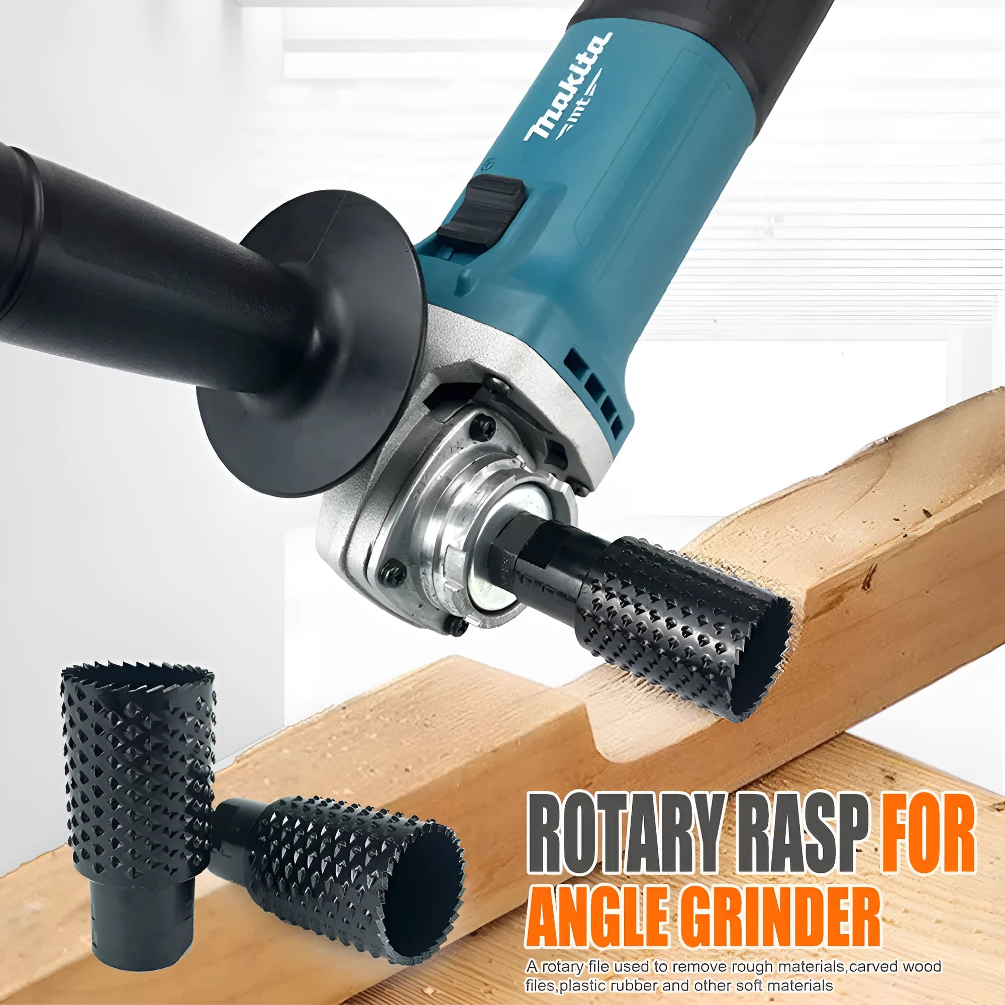 Spherical angle grinder grinding head for woodworking with M10 and M14 thread compatibility