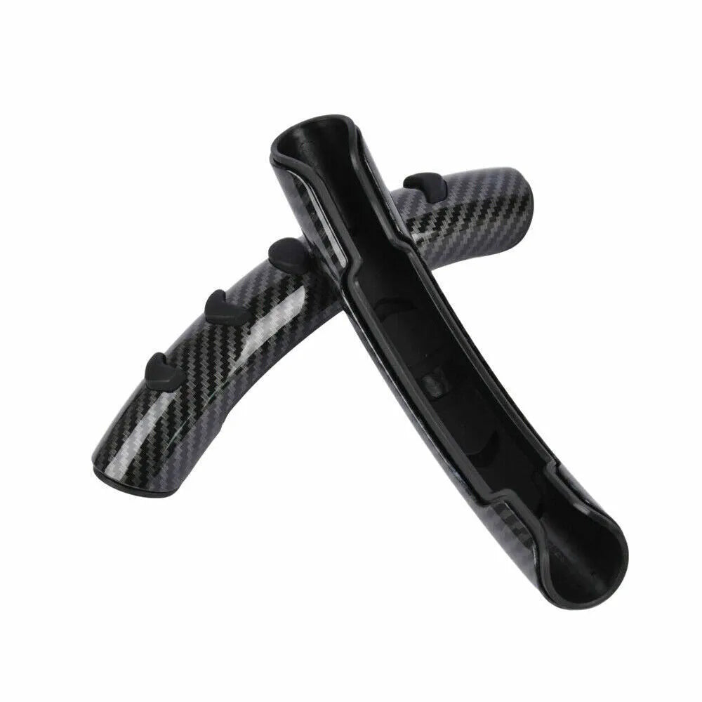 Carbon fibre black steering wheel anti-slip sleeve showing 38cm diameter universal fit