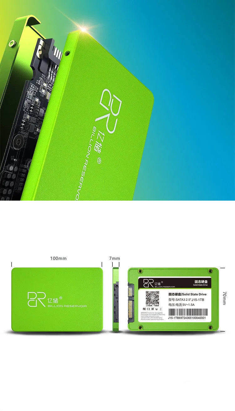 Black 2.5-inch SATA III solid state drive for PC or laptop internal storage upgrade.