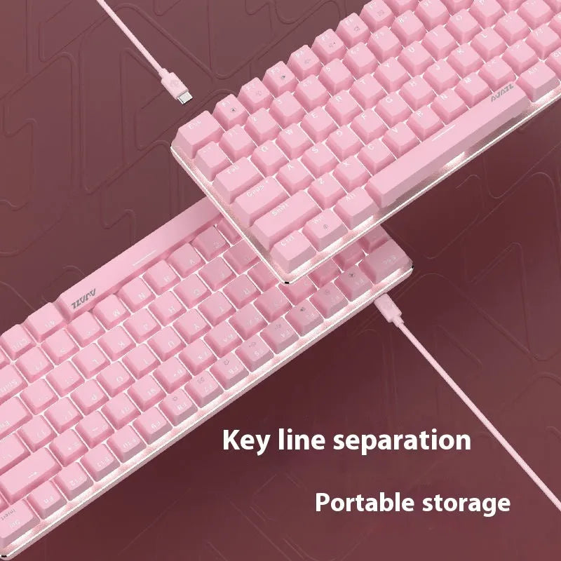 82-key metal mechanical keyboard with white backlight illumination for laptop gaming