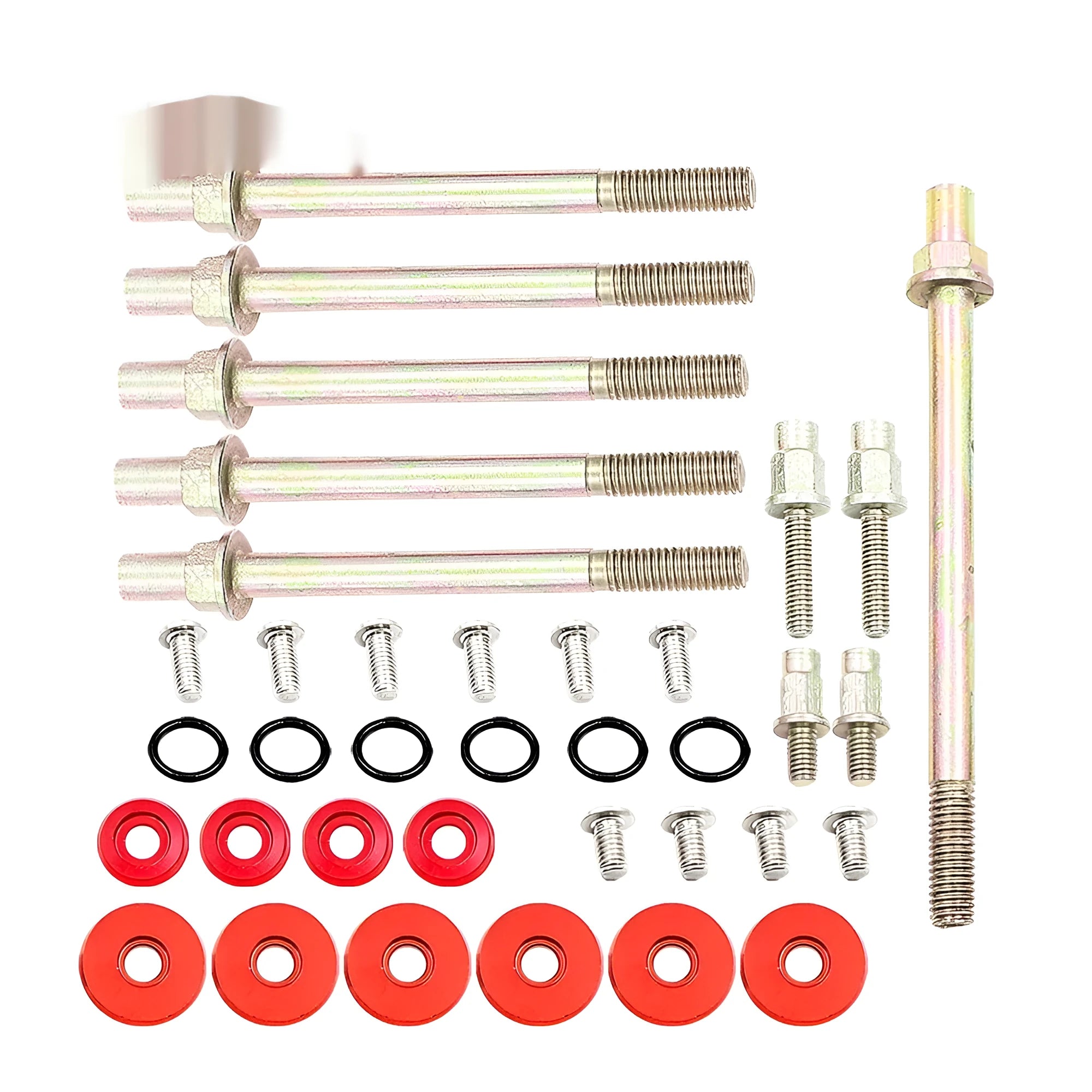 Honda Civic K series aluminium alloy engine gasket kit in black, blue, red, and silver colour options