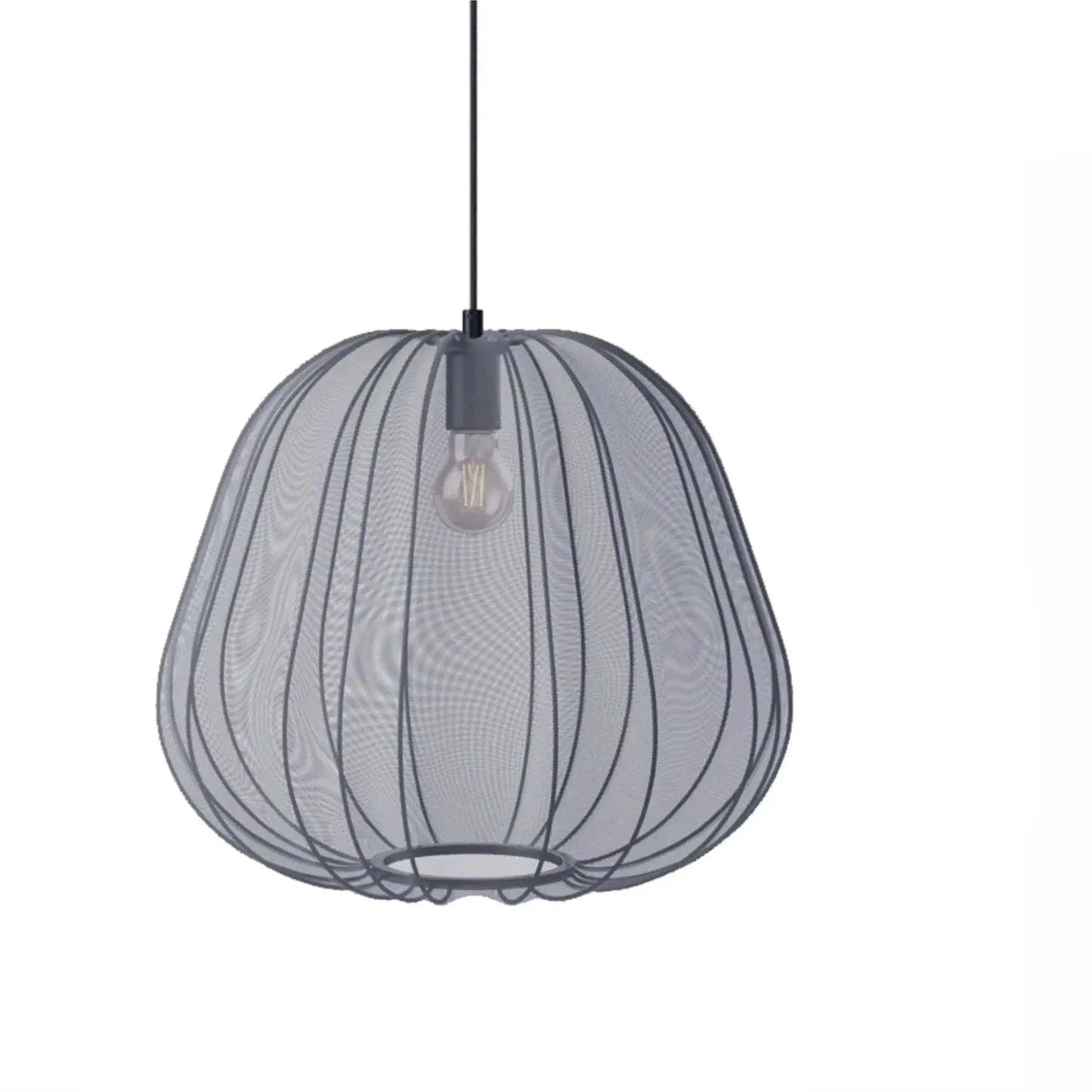 Japanese-style net pumpkin ceiling lamp in iron construction with branch-type design