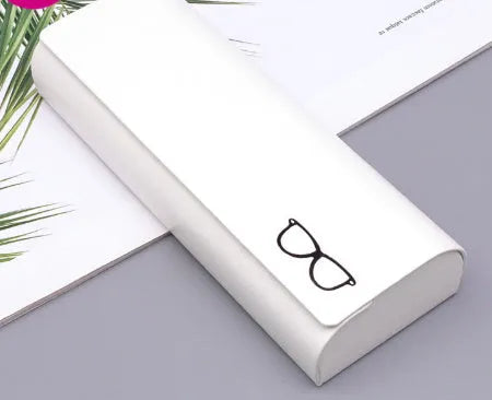 Leather glasses case in gray for storing reading or sunglasses