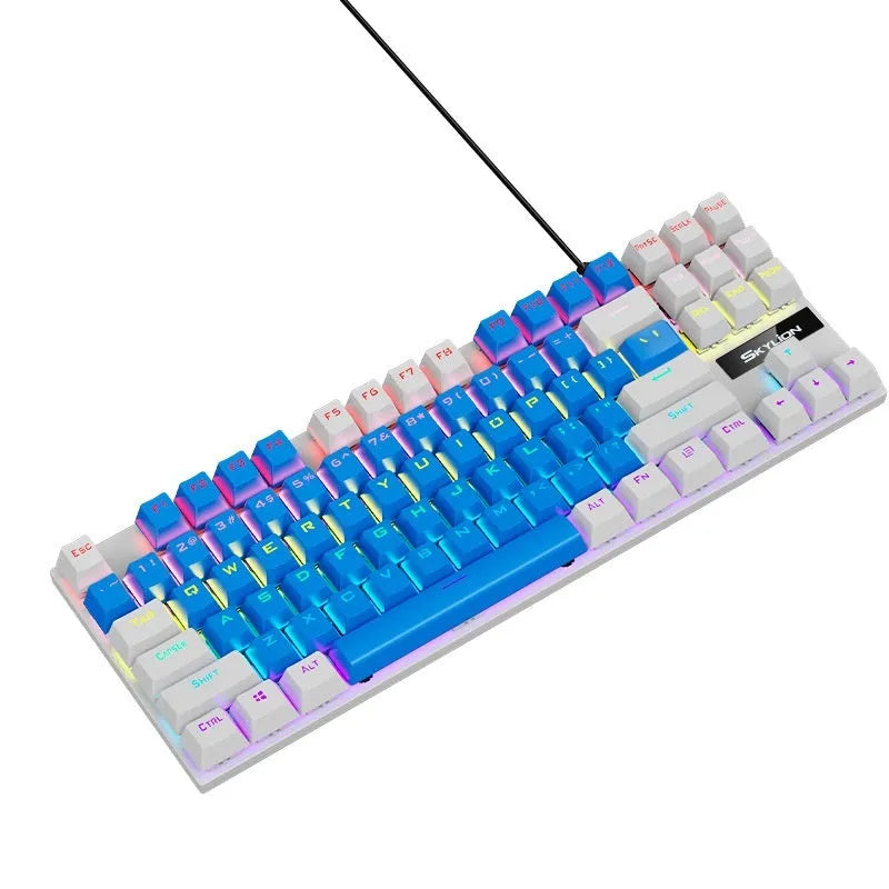 K87 mechanical keyboard in selected colour with green or red switches and metal case