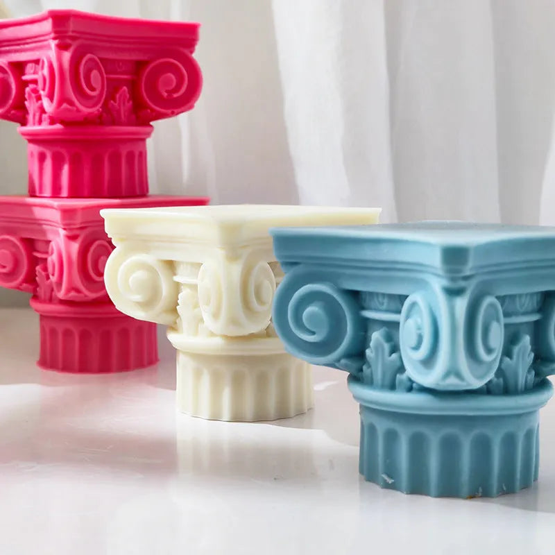 Silicone Roman pillar mould for candle making and craft decoration