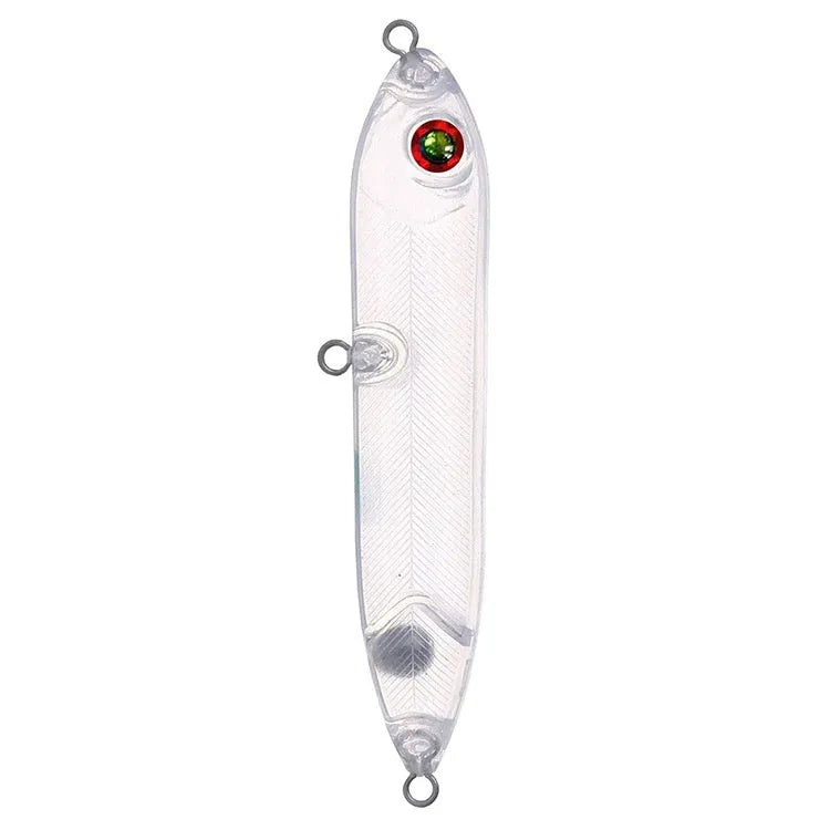 Transparent 9.5cm long blank hard plastic fishing lure body for DIY bait making