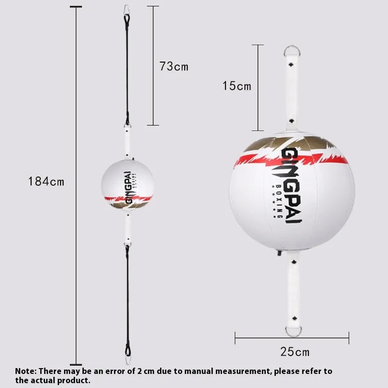 Black and green PU hanging boxing speed ball for reaction training.